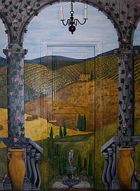 Toscan táj, falfestmény